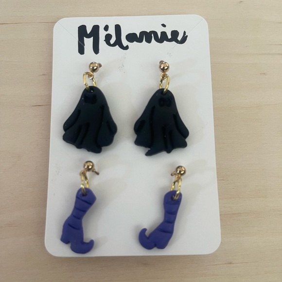 Handmade halloween polymer clay earrings 👻 - Picture 1 of 1